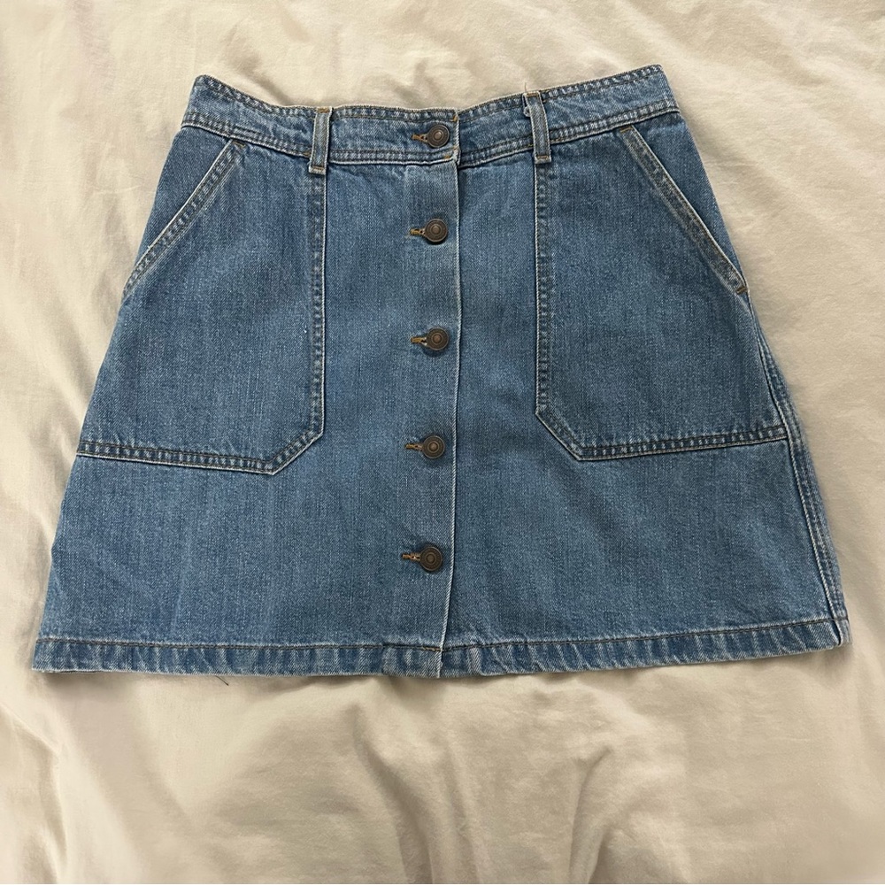 Zara Women Button Down Denim Skirt